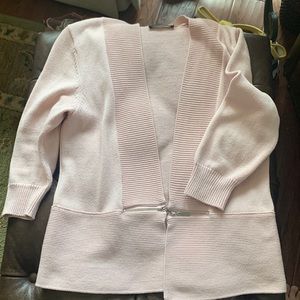 Light pink 3/4 sleeve cardigan sweater in good condition